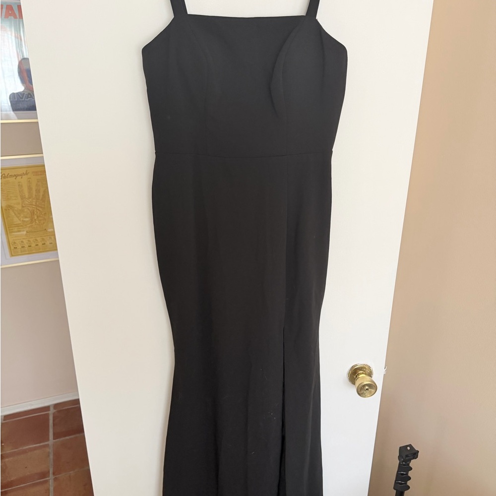 Azazie Black Maxi Strappy Evening Gown